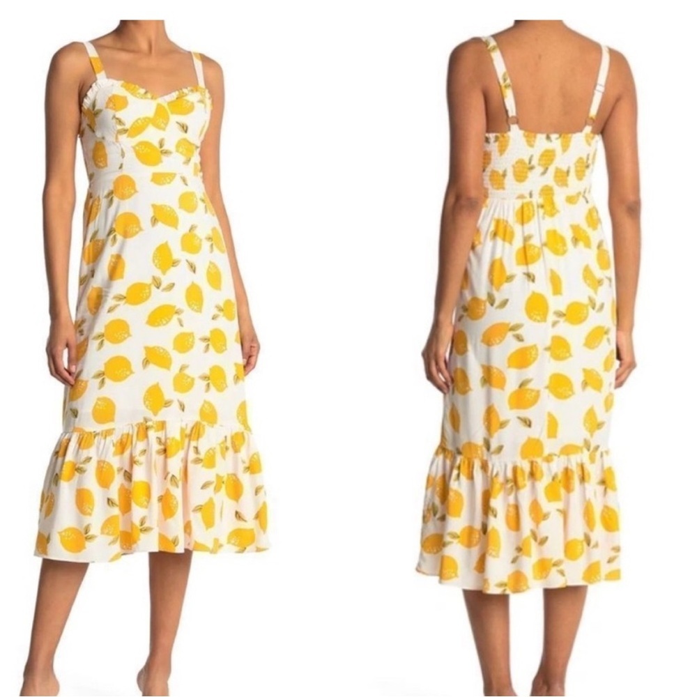 Code x Mode Lemon Print Midi Dress
